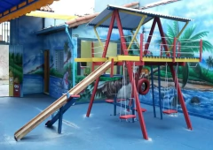 Playground De Madeira Médio Com 12 Brinquedos - Cercado de Cordas - À Vista 20% De Desconto! na internet