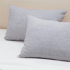 Funda de almohadón lino gris