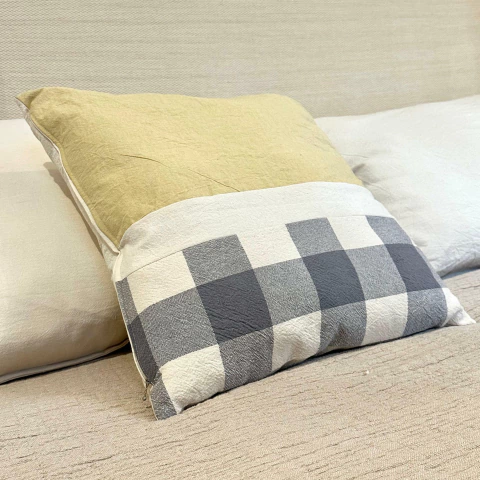 Funda de almohadón brisa cuadrillé