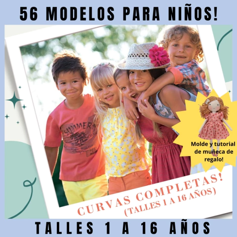 SUPER PACK 56 MOLDES NIÑOS Y ADOLESCENTES