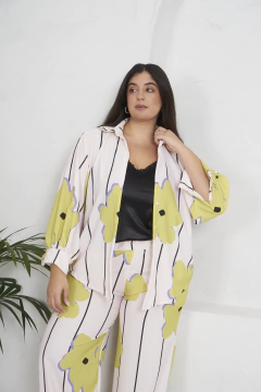 Maxicamisa BONITA print base beige - Muchamuchacha