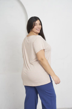 Remera CHULA rayada tostado y crudo - Muchamuchacha