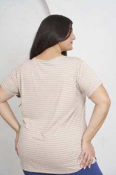 Remera CHULA rayada tostado y crudo - tienda online