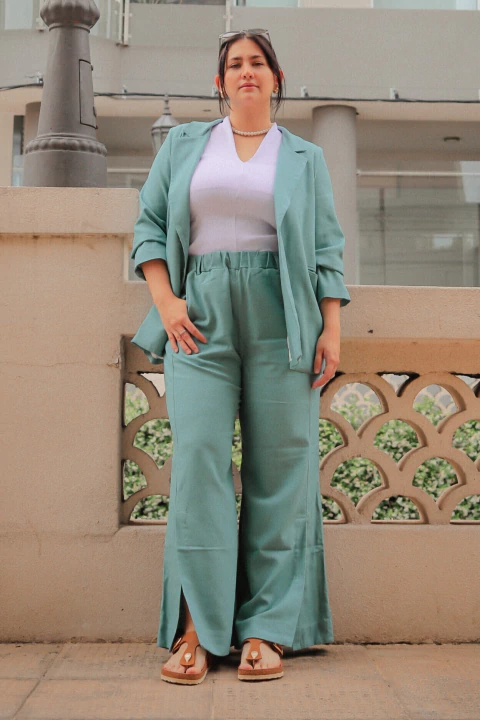 Pantalón Pacífico VERDE JADE - Cápsula LINO - comprar online