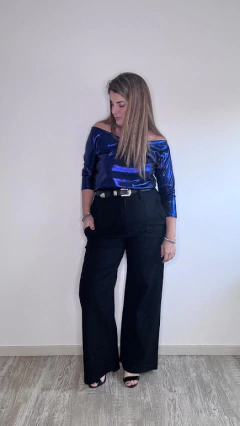 Top NEW YORK Azul shine - tienda online