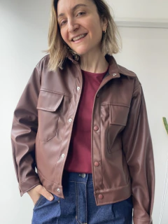 Campera ecocuero NISHA CHOCOLATE - comprar online