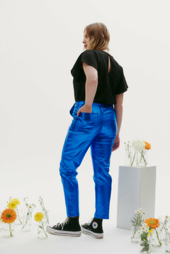 Pantalon engomado STARS AZUL METALIC - ÚLTIMOS TALLE 2 en internet