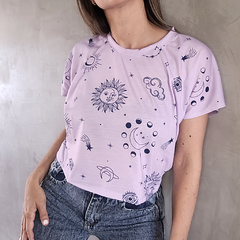 Remera Crop Astros Lilac - comprar online