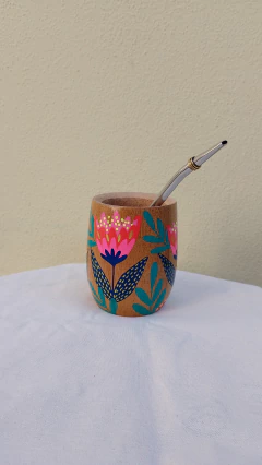 Mates de madera pintado a mano