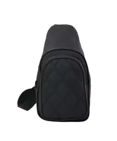 RIÑONERA QATAR ROMBO GOMA NEGRO - tienda online