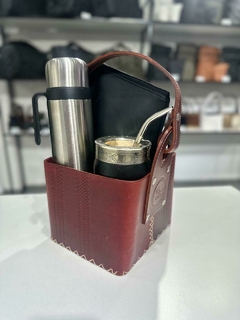 CANASTA MATERA CUERO MARRON - comprar online