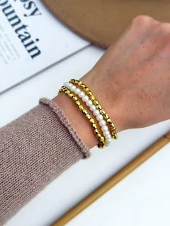 SET PULSERA DORADO PERLA - comprar online