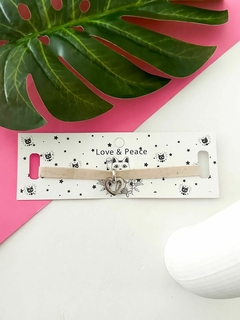CHOKER GAMUZA CORAZON DROP - comprar online