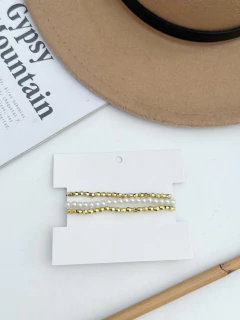 SET PULSERA DORADO PERLA en internet