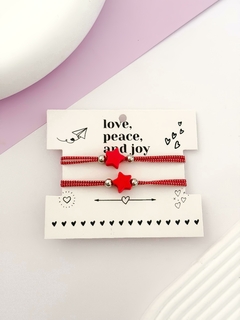 PULSERA DOBLE ESTRELLA ROJO - comprar online
