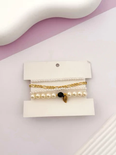 PULSERA SET GOLD NEGRO - comprar online
