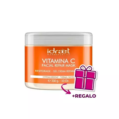 Mascara Facial Reparadora Revitalizante Vitamina C Crema Gel 330g Idraet más REGALO - baires beauty shop
