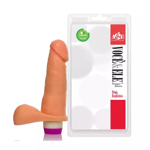 Protese com escroto e vibro 16cm