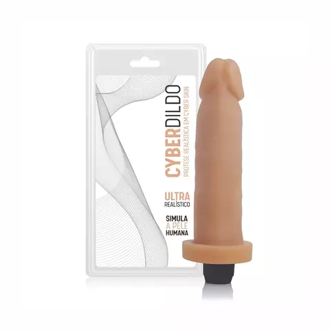 Prótese em Cyber Skin - 16cm vibrador multivelocidade
