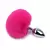 Plug Anal em Aço - Pompom de Coelho - Tamanho - P - Segredo Erótico SexShop