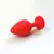 Plug Anal Em Silicone Com Joia Médio Vermelho