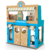 Veterinaria de madera con personajes y muebles