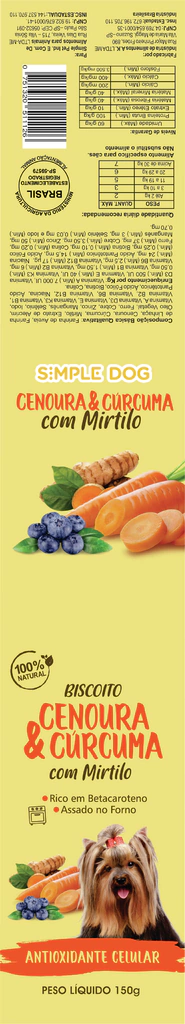 Biscoito Simple Dog Cenoura e Cúrcuma