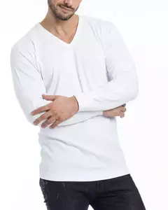 Camiseta de interlock escote en V "EYELIT" ART - 174