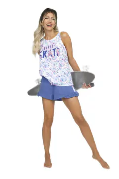 Pijama musculosa estampado. "SO PINK" ART - 11643