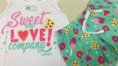 Pijama Nena Verano Musculosa Algodón Estampado "SO PINK" ART - 11580 - Lenceria Montemar 