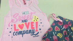 Pijama Nena Verano Musculosa Algodón Estampado "SO PINK" ART - 11580 - comprar online