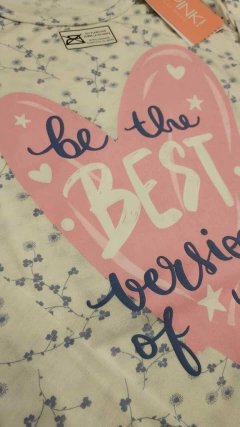 Pijama de algodón manga larga estampado. "SO PINK" ART - 11623 - comprar online