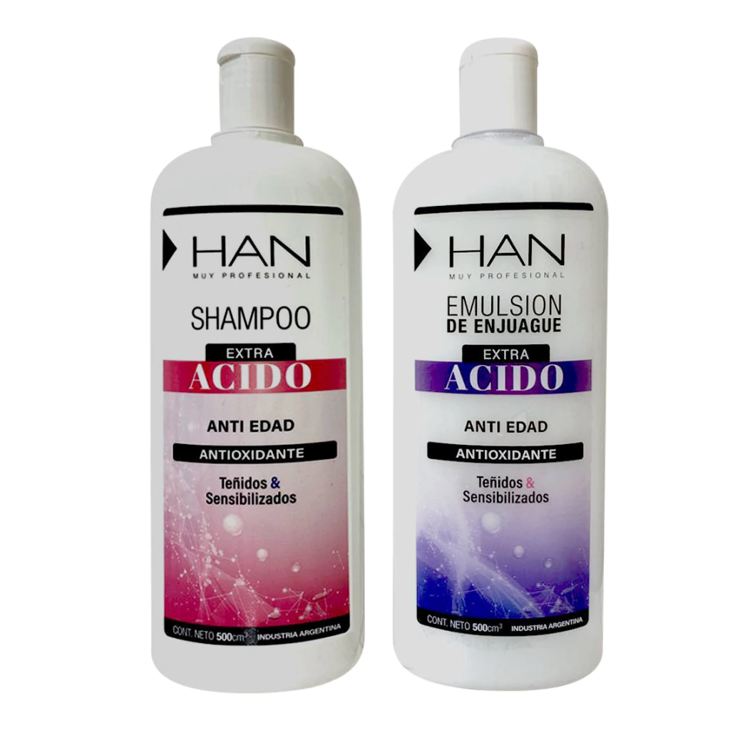 Han Combo Extra Acido PH 3.5 Shampoo x500ml + Acondicionador x500ml