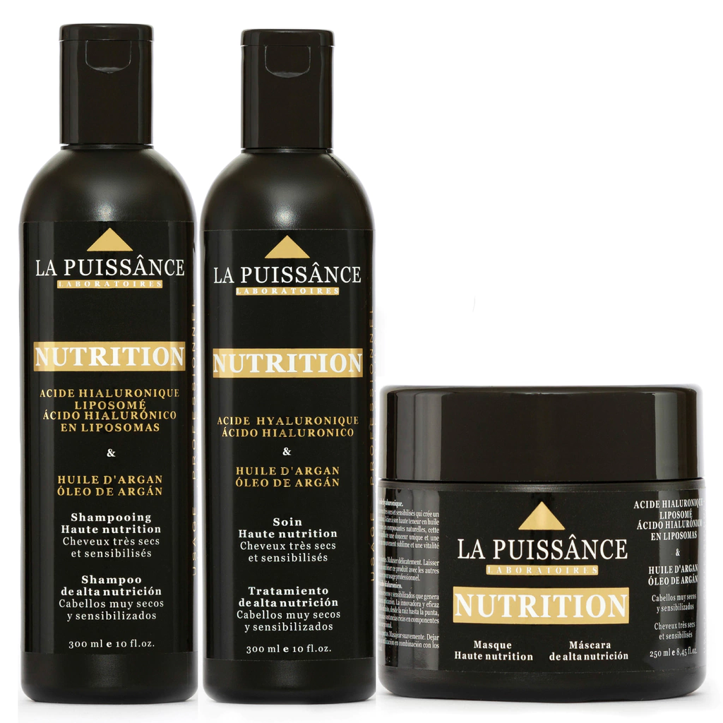 La Puissance Combo Argán y Acido Hialuronico Shampoo x300ml + Tratamiento x300ml + Mascara x250ml
