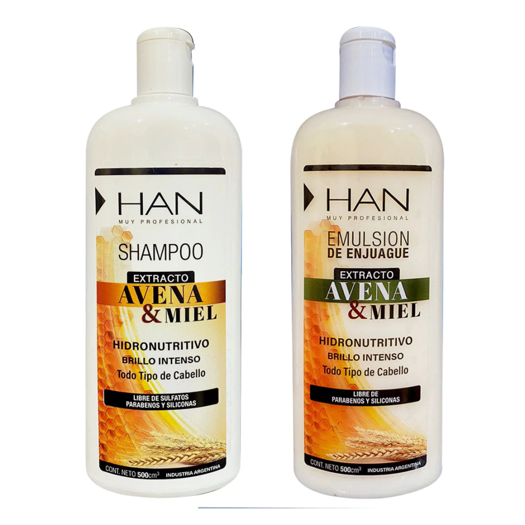 Han Combo Avena y Miel Shampoo x500cm³+ Acondicionador x500cm³