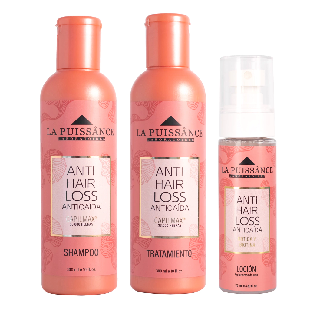 Combo La puissance Anti Hair Loss Anticaída Shampoo x300ml + Tratamiento x300ml + Loción x75ml