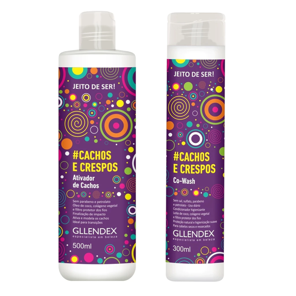 Gllendex Combo Activador de Rulos x500ml + Co-wash x300ml