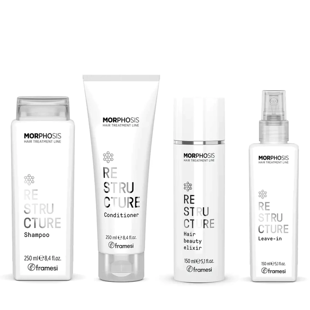 Framesi Morphosis Restructure Combo Shampoo x250ml + Acondicionador 250ml + Elixir x150ml + Leave In x150