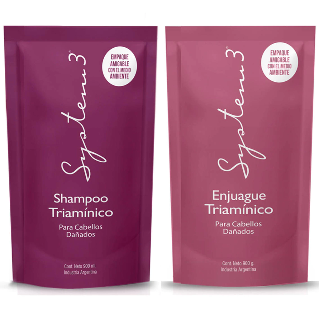 System 3 Shampoo Triaminico Doypack + Acondicionador Triaminico Doypack x900ml