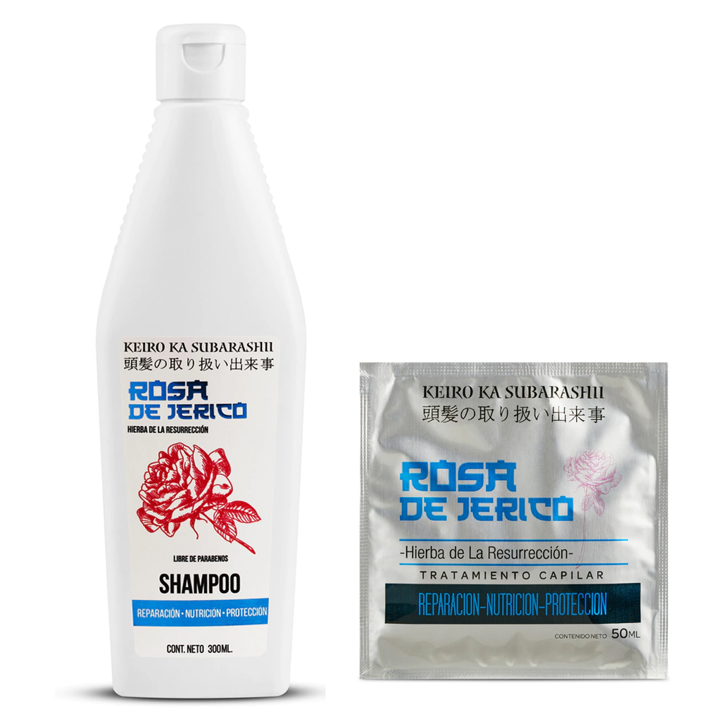 Combo Fithocolor Keiro Shampoo Rosa de Jerico x300ml + Keiro tratamiento capilar Rosa de Jeriko x50ml