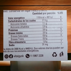 Chewy Bar a base cacao, dátiles y maní. 33 Grs - VITALGY (X 12 UNIDADES) en internet