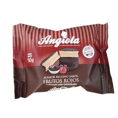 Alfajor de Mousse de Frutos Rojos Bañado con Chocolate x 50 grs ANGIOLA (x 12 unidades) - Tienda Oeste Alimentos Naturales