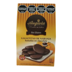 Galletitas Bañadas con Chocolate Sabor Naranja x 130 grs ANGIOLA (x 6 unidades) - Tienda Oeste Alimentos Naturales