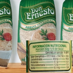 Arroz Integral Largo Fino sin tacc x 1 kg DON ERNESTO (x 10 unidades) en internet