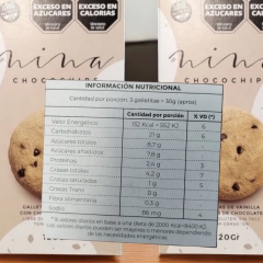 Galletitas de Vainilla con Chips de Chocolate sin tacc x 120 grs NINA (x 8 unidades) en internet