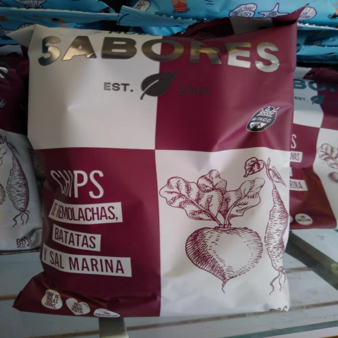 Chip de remolacha & batata con sal marina x 80g RAICES (18 unidades)
