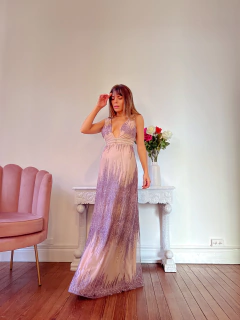 Vestido Coliseo bordado lila/violeta