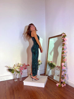Vestido Congo esmeralda y negro - tienda online