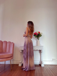 Vestido Coliseo bordado lila/violeta - tienda online