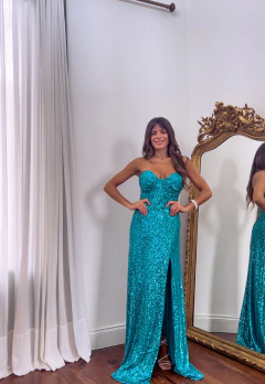 Vestido Atenas turquesa - comprar online